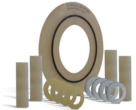 LineBacker flange isolation kits with quad-ring sealing technology. LineBacker gasket system provide electrical isolation in pipelines. Pipeline flange isolation kit for high-integrity sealing applications.